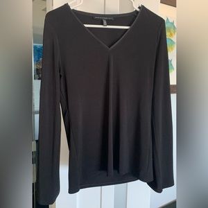 WHBM black bell sleeve top